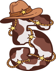 Cowboy Number 5 decoration Illustration
