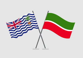 British Indian Ocean Territory and Tatarstan vector flags depicted in formal pairing