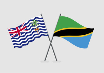 British Indian Ocean Territory and Tanzania vector flags for public event concepts