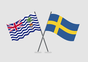 British Indian Ocean Territory and Sweden vector flags vectorized for presentation