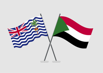 British Indian Ocean Territory and Sudan vector flags composed with clarity and calm
