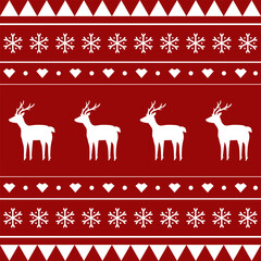 Christmas Reindeer and Snowflake Pattern