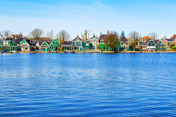 Row of old dutch traditional houses, Holland