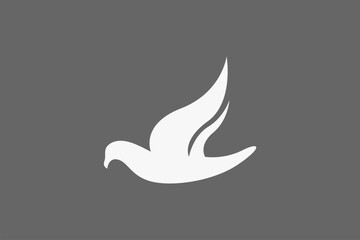 pigeon bird flying silhouette logo 