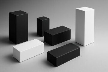 Dynamic geometric shapes studio space minimalist art contemporary design top-down view creative concepts