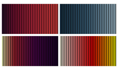 Gradient colored vertical lines in four panels for abstract backgrounds
