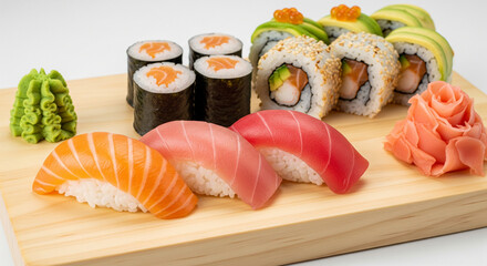 Assorted Sushi Platter on Board