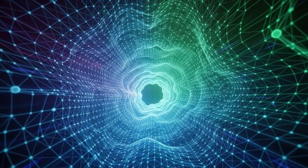 Abstract digital tunnel representing data flow and technological connectivity