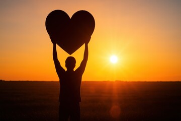 Heartwarming sunset celebration of love open field photography serene landscape emotional viewpoint