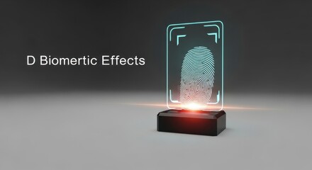 Futuristic digital fingerprint recognition display with biometric technology concept