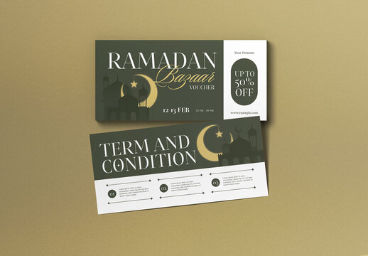 Green Minimalist Ramadan Bazaar Voucher