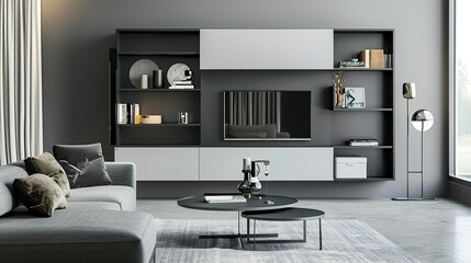 Sleek matte metal furniture collection featuring chair, table, shelf and cabinet adding modern industrial charm to home or office interior, 