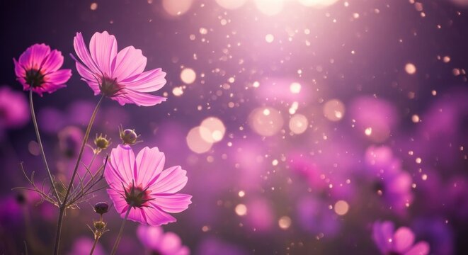 Purple flowers with bokeh effect in a garden. - Powered by Adobe