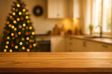 Christmas celebration scene cozy kitchen holiday decor warm atmosphere close-up view festive spirit