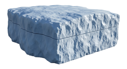 Ice block on transparent background object graphic element for design concept