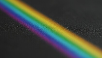 Detailed close-up of a light spectrum featuring rainbow colors on a dark, textured background, illustrating physics and optical dispersion.