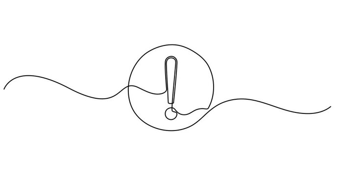 Question and exclamation mark continuous one line drawn animated video. Q and A symbol animation., Exclamation mark one line art  animation, hand drawn admiration sign, idea continuous contour motion.
