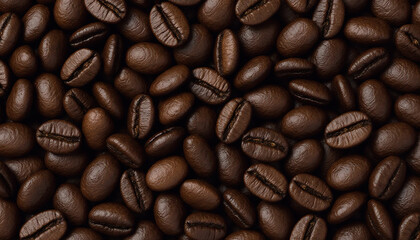 Palone ziarna kawy jako tło, tapeta z miejscem na tekst