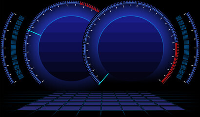 Futuristic control panel interface. Ideal for sci-fi dashboards, HUD design, and digital tech visuals.