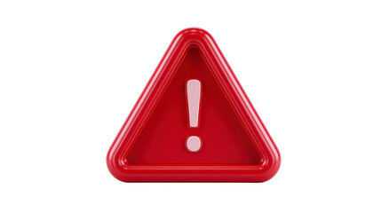 Red warning triangle with white exclamation mark, symbolizing caution, alert, or danger, commonly used for safety notifications, hazard signs, or important messages digital and physical