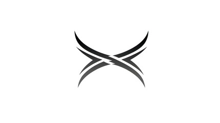 Obraz premium Abstract black curved line symbol minimalist design isolated on transparency background modern and elegant suitable for logo tattoo or decorative element conveying sense of balance and harmony