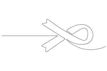 World aids day ribbon one line drawing minimalist style vector illustration
