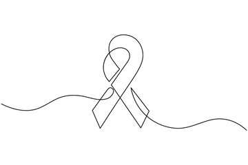 World aids day ribbon one line drawing minimalist style vector illustration
