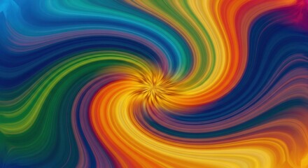 Obraz premium Abstract colorful swirl design with vibrant rainbow hues and dynamic motion effect