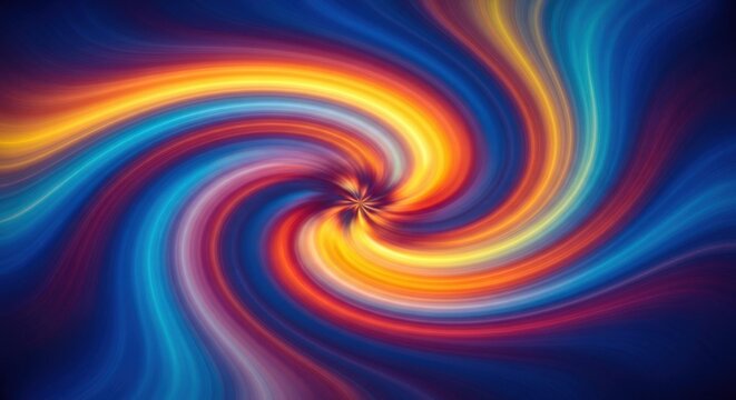Vibrant swirling abstract background with dynamic colorful light streaks