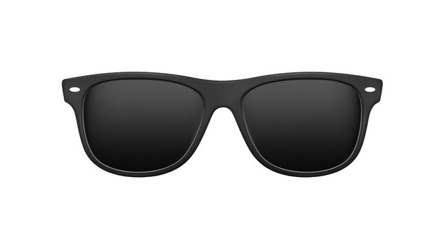 Black sunglasses classic style plastic frame dark lens unisex fashion accessory isolated on transparency background modern stylish protective eyewear summer essential