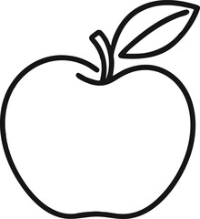 Apple Outline Vector Icon Isolated on White Background – Simple Fruit Line Drawing, Healthy Food Symbol, Organic Diet and Nutrition Concept Design