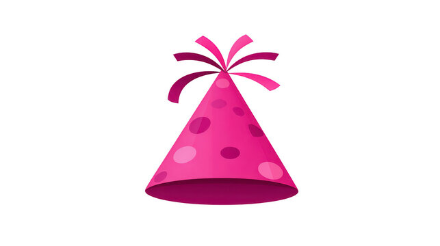 Party hat pink cone shape polka dot festive celebration cheerful decorative accessory birthday