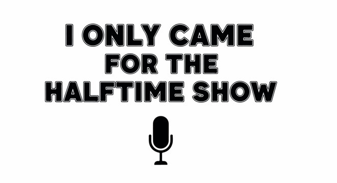 Halftime show announcement with microphone