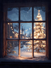 christmas tree in the snow