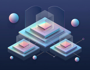 3d graphic of a business graph icon on a blackboard