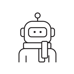 A vector icon representing an AI-powered customer chatbot for holiday services, created in line style with editable stroke