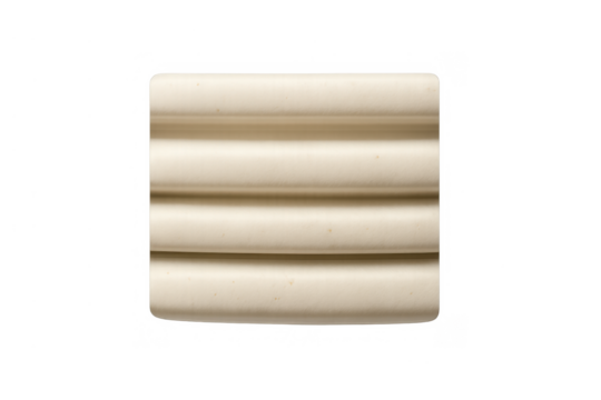 White ribbed radiator heating panel element for home interiors against transparent background