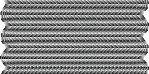 Optical Illusion Wave Pattern &ndash; Abstract Vector Design with Curved Depth Effects in Black, White, and Gray