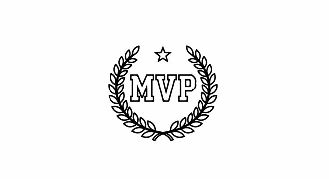 MVP laurel wreath with star and transparent background