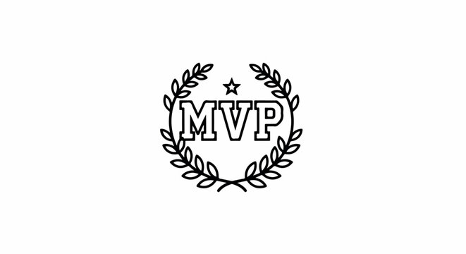 MVP laurel wreath badge with star