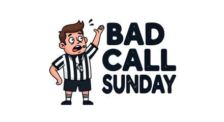 Referee calling bad call with transparent background