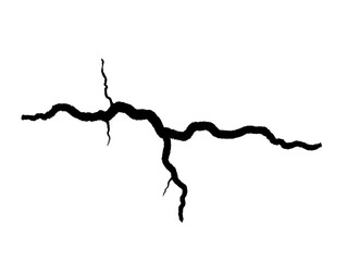 Fototapeta premium Crack line, black jagged fracture, isolated on transparent background, perfect for dramatic or destructive design elements, symbolizing damage, tension, or breakage