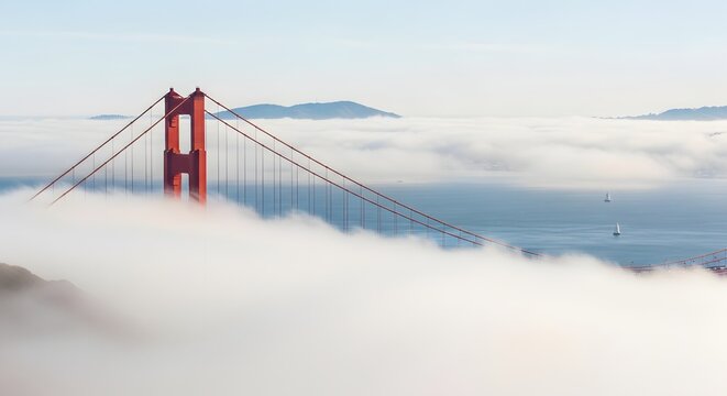 Iconic Golden Gate Bridge Swallowed by Thick San Francisco Fog