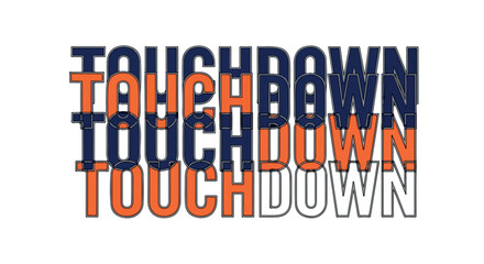 Touchdown word art with transparent background