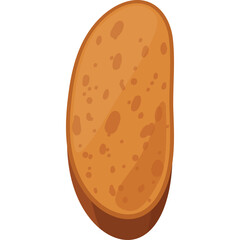 A Single Piece of Baked Bread With a Brown Crust and a Light Brown Interior On a Transparent Background