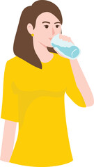 Adult Woman Drinking Water
