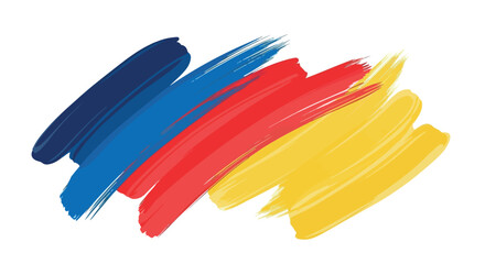 Colorful brush strokes in blue, red, and yellow with transparent background