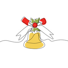 Christmas decorations continuous one line drawing, christmas ornaments continuous one line drawing.