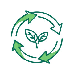 circular arrows leaf eco for web and graphic design.