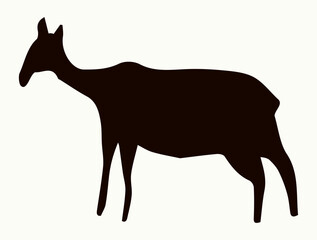 Primitive rock painting. Vector drawing